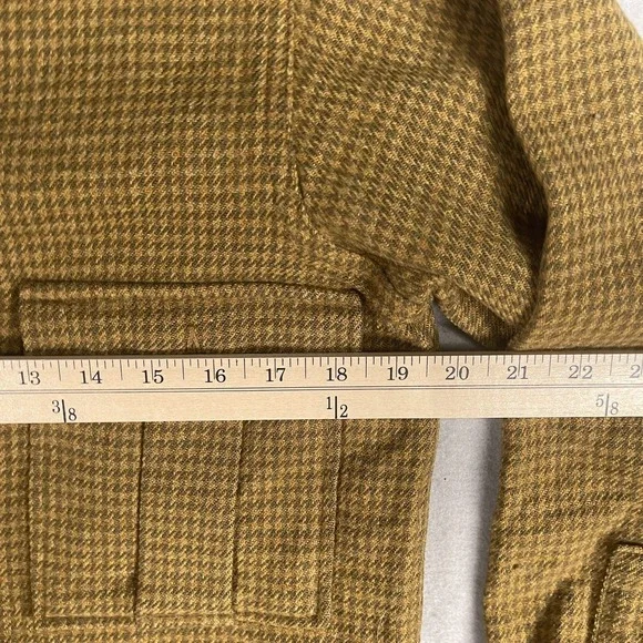 Vintage‎ 70's Woolrich Wool Blend Collared Shirt Jacket Small 4 Pockets Beige